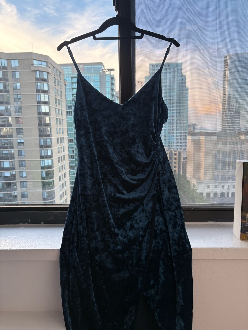 Dark Blue Velvet Dress